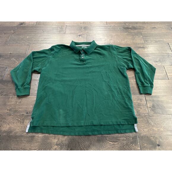 Duluth Trading Co. Mens Green Polo Shirt 1/4 Button Long Sleeve Shirt Size XL - Picture 2 of 8